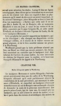 Chapitre VIII. Maître Klingsohr quitte la Wartbourg