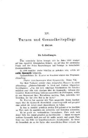 Turnen und Gesundheitspflege
