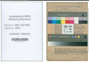 Entnazifizierung Heinrich Lohmann , geb. 14.09.1906 ()