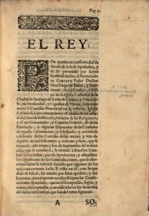 Constituciones synodales del Obispado de Veneçuela y Santiago da Leon de Caracas 1687