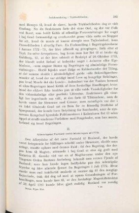 II. Udenrigske Forhold indtil Slutningen af 1773.