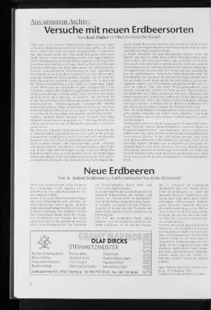 Aus unserem Archiv: Versuche mit neuen Erdbeersorten