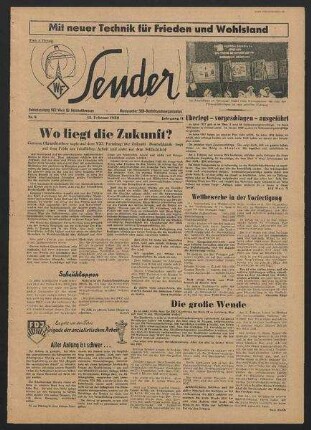Betriebszeitung 'WF-Sender', Nr.6/1959 (13. Februar 1959)