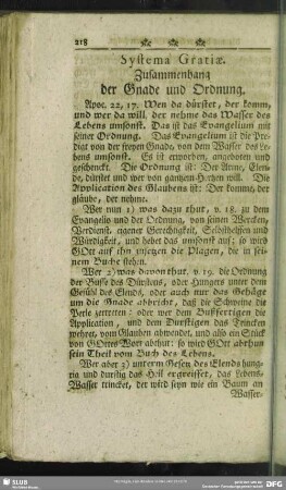 Systema Gratiae. Zusammenhang der Gnade und Ordnung