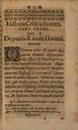 Historia critica Homeri qua de scriptis eius tam deperditis, quam exstantibus agitur