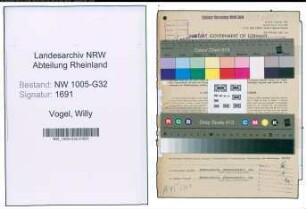 Entnazifizierung Willy Vogel , geb. 07.02.1905 (Verw.Angestellter)