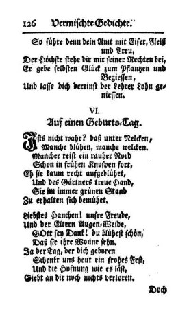 VI. Auf einen Geburts-Tag.