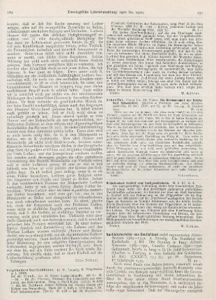 230-231 [Rezension] Schweizer, Josef (Hrsg.), Nuntiaturberichte aus Deutschland nebst ergänzenden Aktenstücken. 1589 - 1592. 2. Abt., 3. Bd
