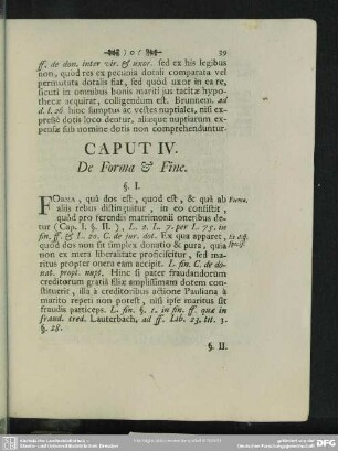 Caput IV. De Forma & Fine