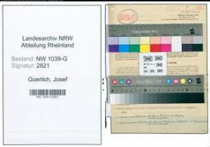 Entnazifizierung Josef Goerlich , geb. 19.05.1901 (Polizist)