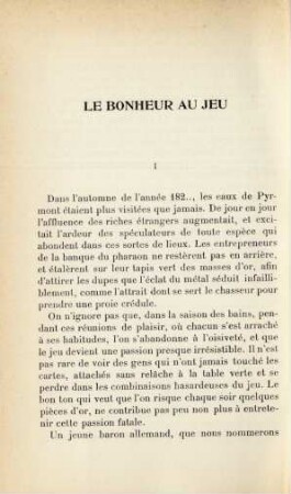 Le bonheur au jeu