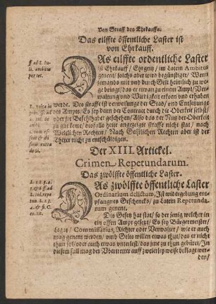 Der XIII. Artickel.