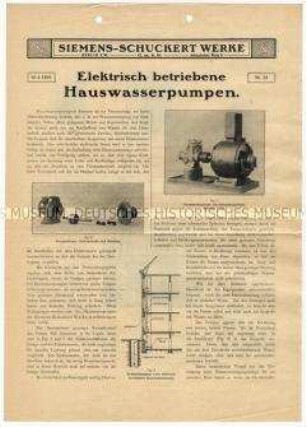Elektrisch betriebene Hauswasserpumpen.
