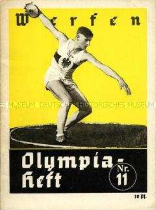 Begleitheft zu den Olympischen Spielen 1936 für die Wurfdisziplinen der Leichtathletik