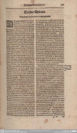 Eylffter Discurs. Von den Mathematicis ins gemein.