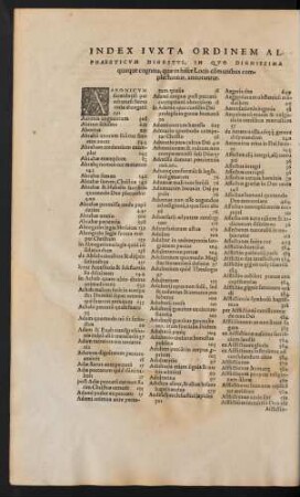 Index Juxta Ordinem Alphabeticum Digestus, ...