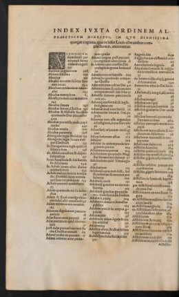 Index Juxta Ordinem Alphabeticum Digestus, ...
