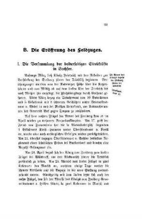B. Die Eröffnung des Feldzuges