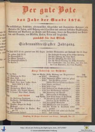 Der gute Bote für das Jahr der Gnade 1873.