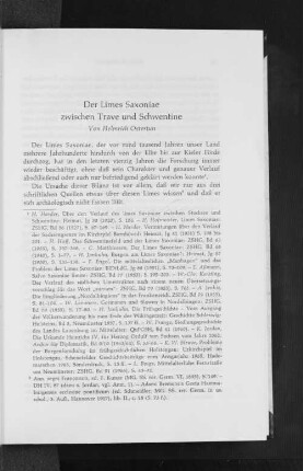 Der Limes Saxoniae zwischen Trave und Schwentine