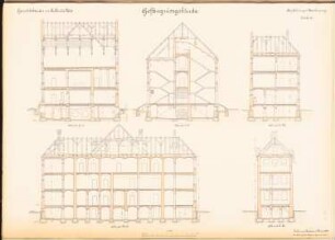 Amtsgericht und Gefängnis, Lublinitz: 5 Schnitte 1:100