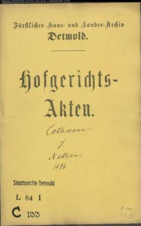 von Cothmann, Hofkriegsratsagent gegen Betke zu Biesen und Tintelnot zu Obernhausen - Rückständige Gefälle