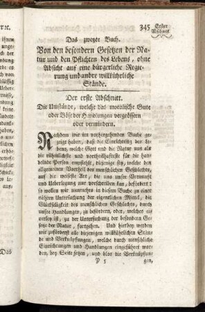 Der erste Abschnitt. Die Umstände, welche das moralische Gute oder Böse der Handlungen vergrössern oder vermindern