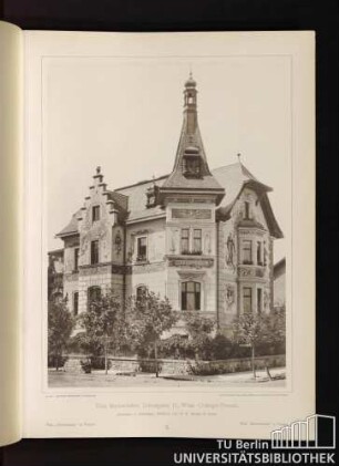 5. Villa Marienheim, Dittusgasse 11, Wien (Cottage-Viertel). Architekt: J. Deininger, Professor und K. K. Baurat in Wien. Villa "Marienheim" in Vienna. Villa "Marienheim" à Vienne.