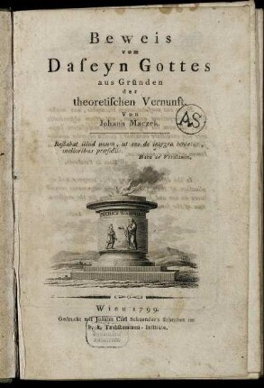Beweis vom Daseyn Gottes aus Gründen der theoretischen Vernunft