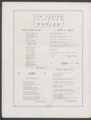 Los poetas chilenos y "Anales"