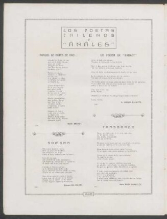 Los poetas chilenos y "Anales"