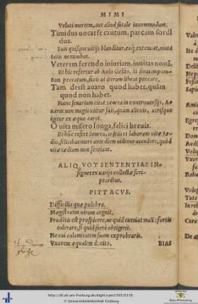 Aliquot Sententiae insignes