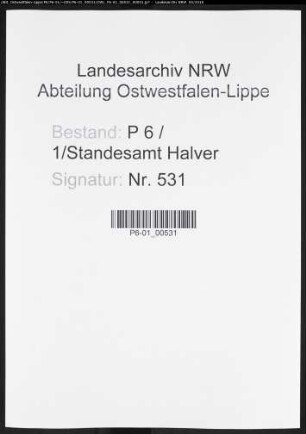 Sterberegister Standesamt Halver