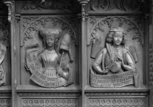 Chorgestühl, Südseite, Rückwand, 15. und 16. Relief von Osten
