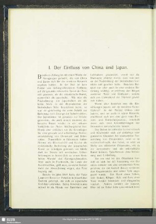 I. Der Einfluss von China und Japan