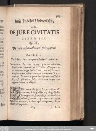 Caput I. De initio summaque administrationis.