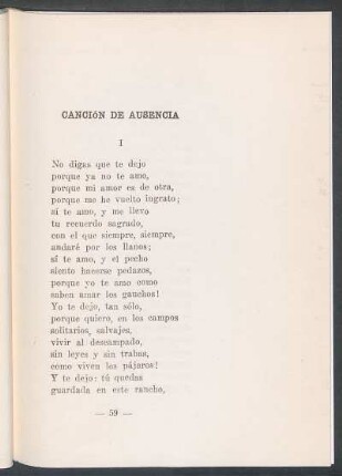 Canción de ausencia