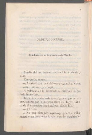 Capítulo XXVIII. - Resultado de la imprudencia de Martin.