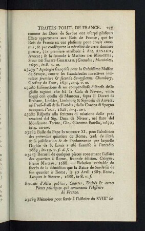 235-255, Recueils d´Actes publics, Chartes, Traités & autres Pieces politiques qui concernent l´Histoire de France