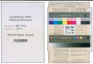 Entnazifizierung August Schulte-Sasse , geb. 08.06.1879 (Pfarrer)