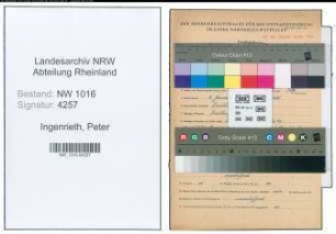 Entnazifizierung Peter Ingenrieth , geb. 08.01.1907 (Zollsekretaer)