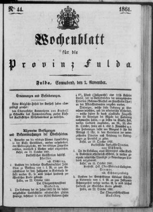 Nr. 44, Ausgabe vom 2. November 1861