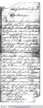 Einzelbrief von n., n. an n., Karoline