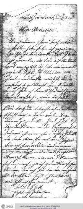 Einzelbrief von n., n. an n., Karoline