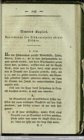 Neuntes Kapitel. Ausrechnung des Flächeninhalts ebener Flächen
