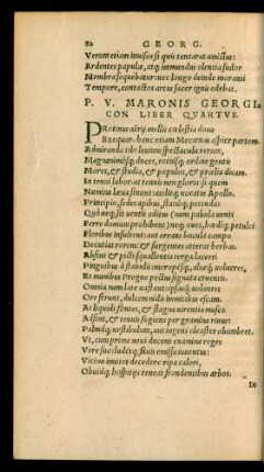P. V. Maronis Georgicon Liber Quartus.