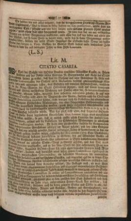 Lit. M. Citatio Caesarea