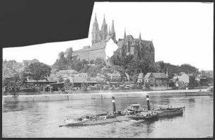 Meißen. Das Luftschiff "Sachsen" über Meißen