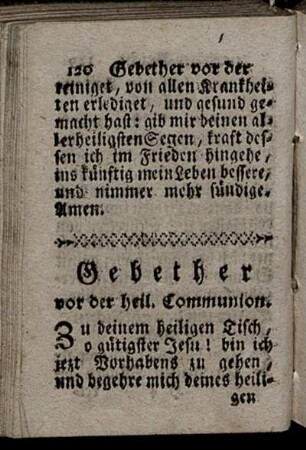 Gebether vor der heil. Communion.