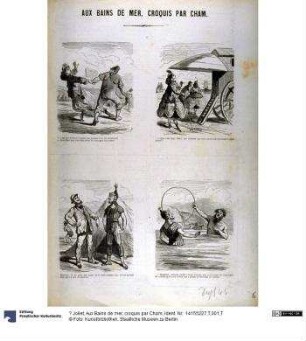 Aux Bains de mer, croquis par Cham